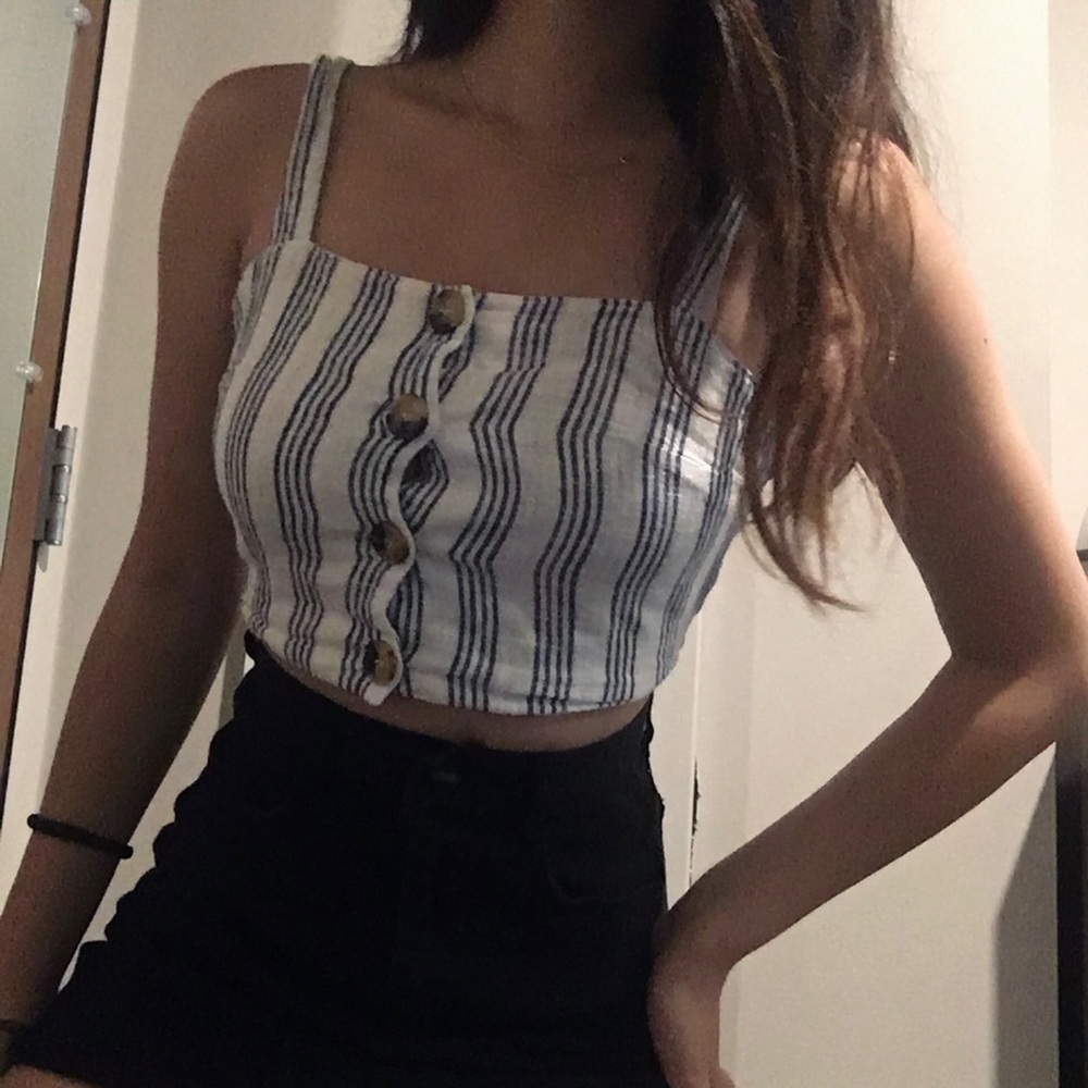 striped button down tank!